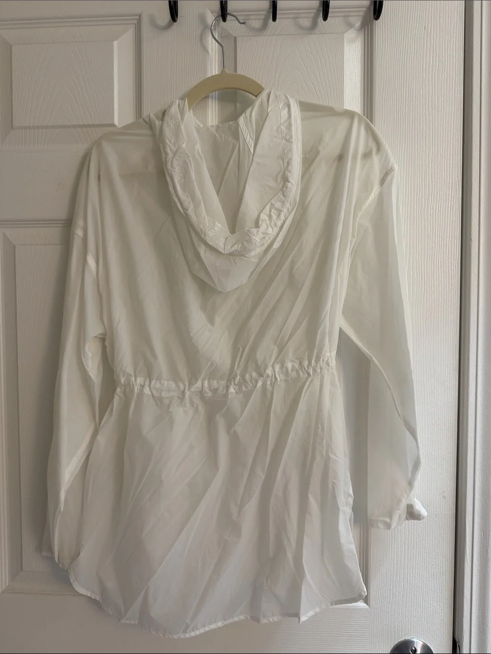 ALO Yoga White Sheer Hooded Zip-Up Jacket